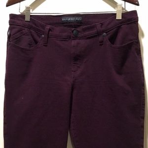 Rock & Republic womens Berlin stretchy jeans size 12 maroon